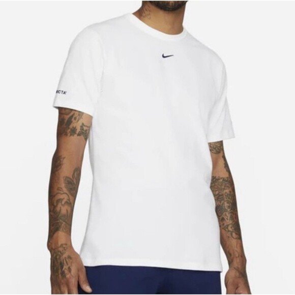 Nike x Drake Nocta Men’s Size 2XLT White Blue Void Cardinal Stock T-Shirt - Picture 1 of 8
